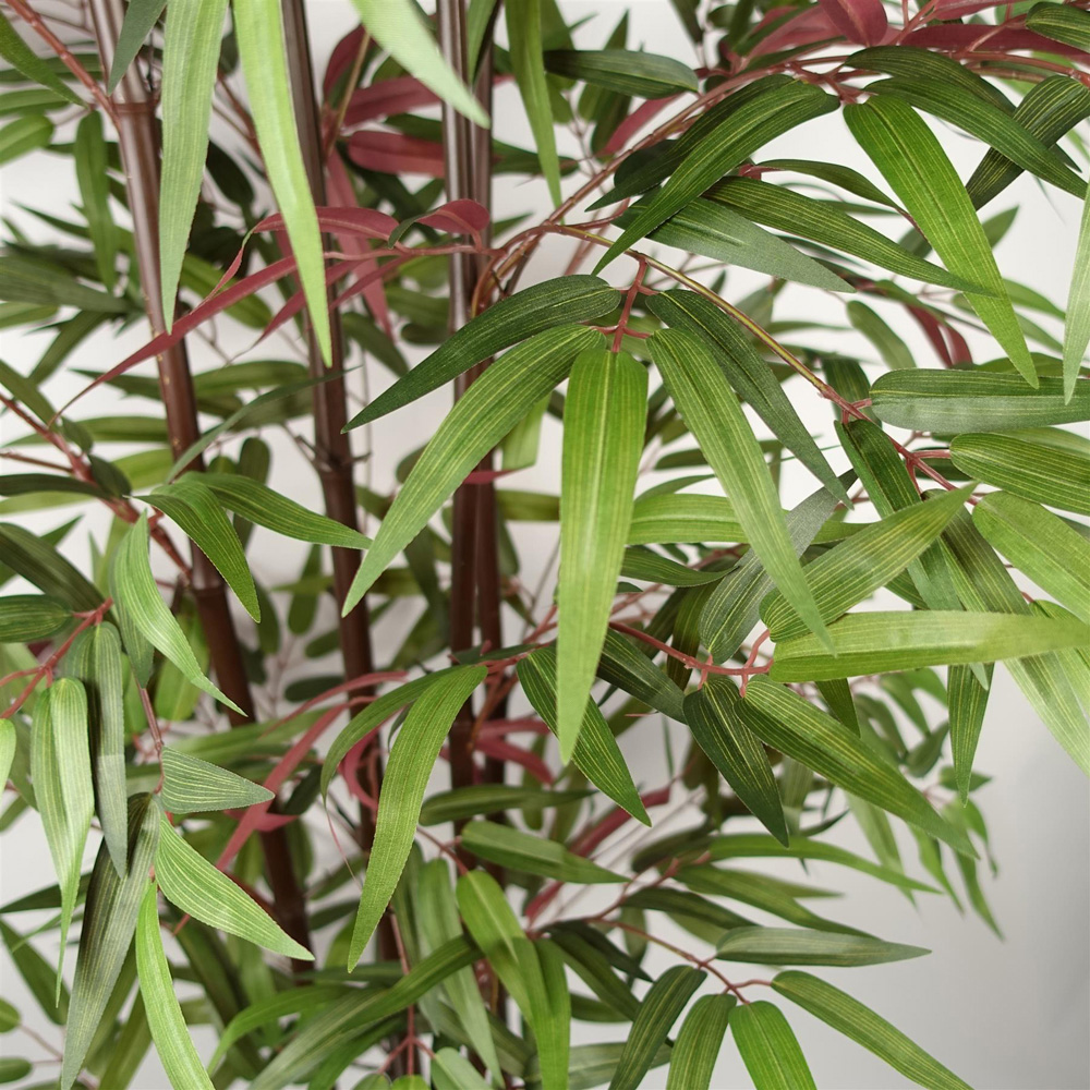 Leaf Red Green Leaf Bamboo Artificial Plant in Pot 6ft Image 2