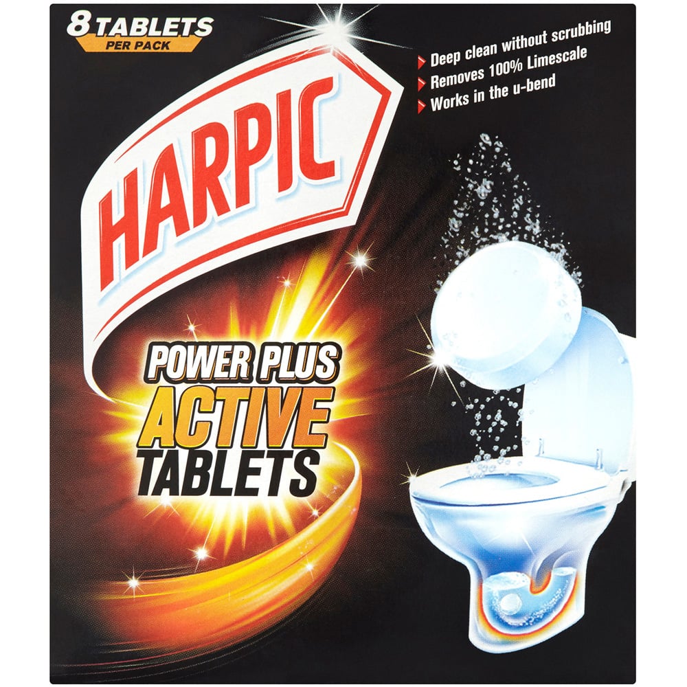 Harpic Power Plus Active Toilet Cleaner Tablet 200g 8 Pack Image 1