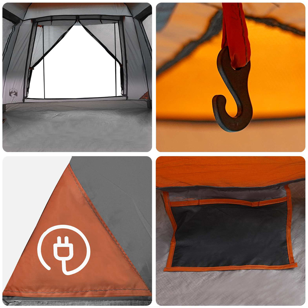 vidaXL 3 Person Instant Camping Tent with Rainfly Grey Image 8