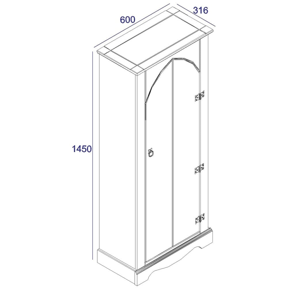Corona Grey Washed Wax Finish Vestry Cupboard Image 8