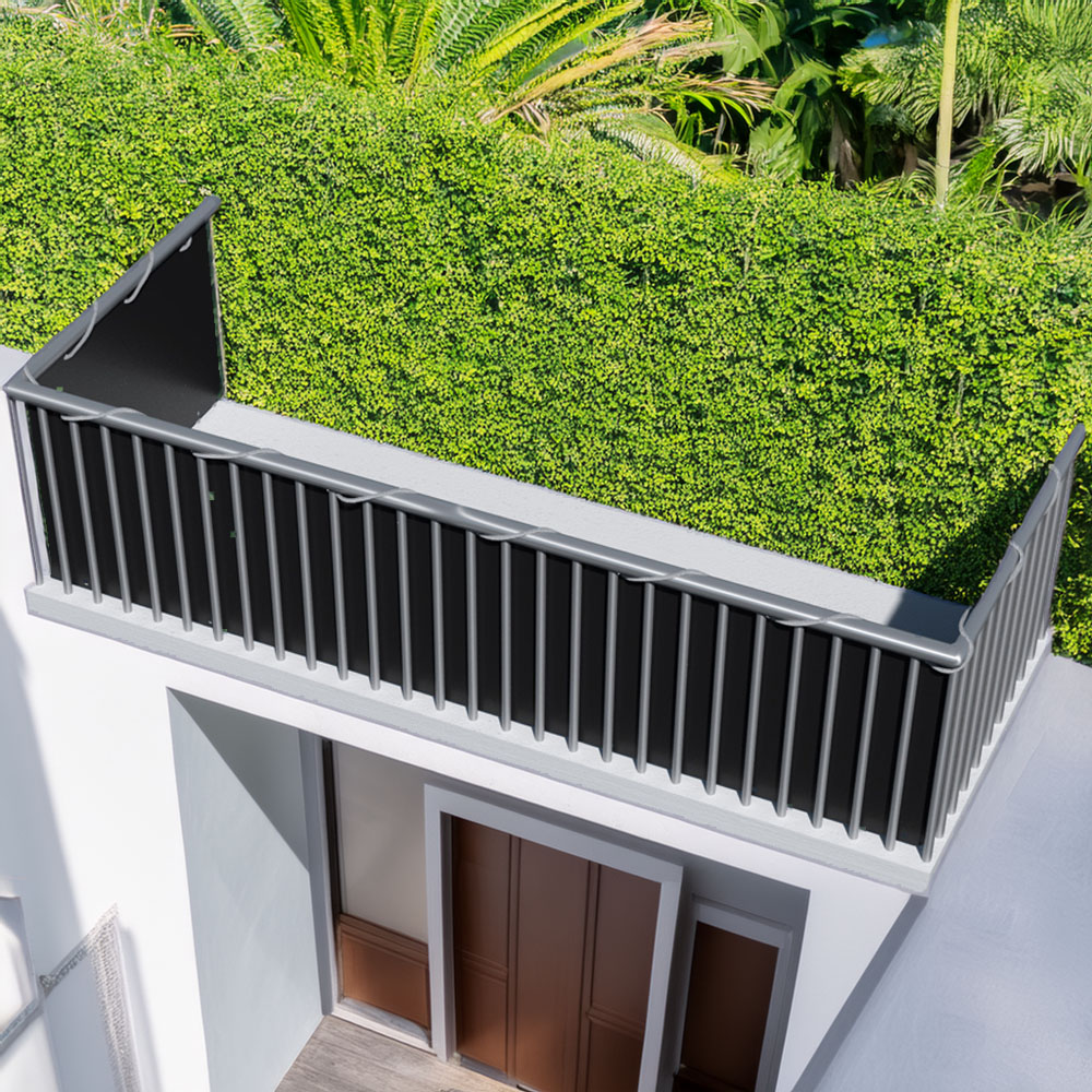 tectake Black Balcony and Garden Privacy Screen 90cm Image 1