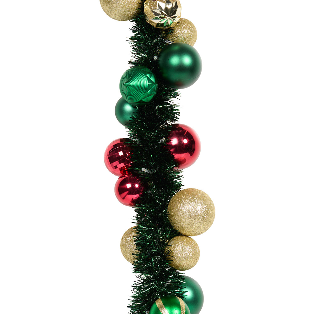 Traditional Tinsel LED Bauble Garland Image 2