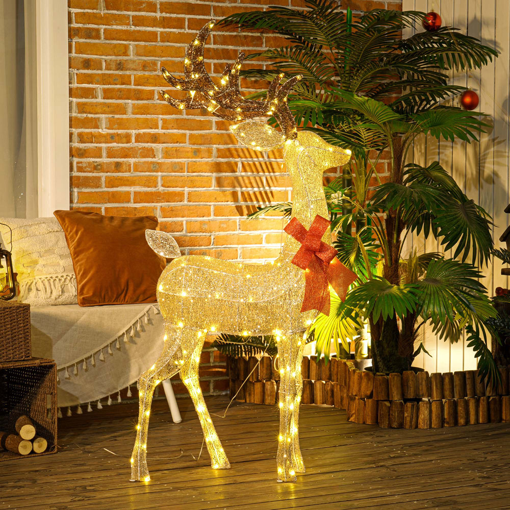Everglow Light Up Gold Reindeer Christmas Decoration Image 3