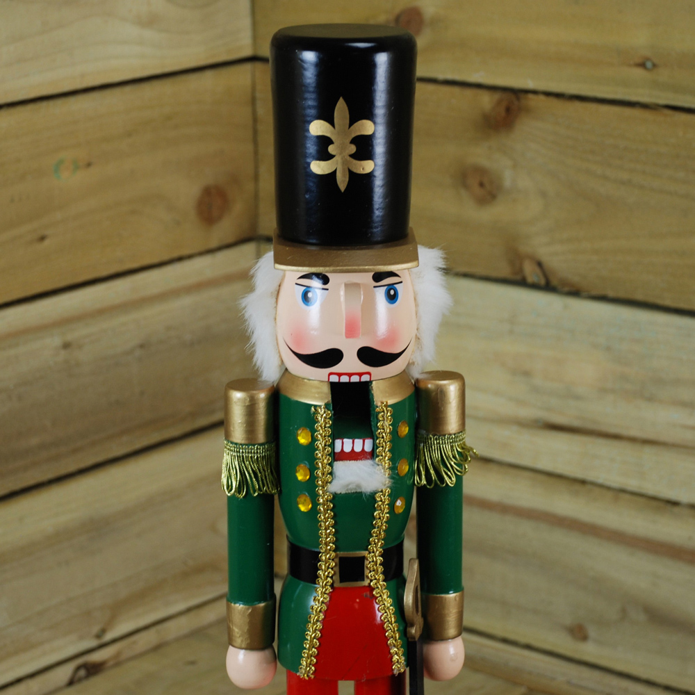 Samuel Alexander Wooden Nutcracker Soldier Decoration with Green Jacket Image 3