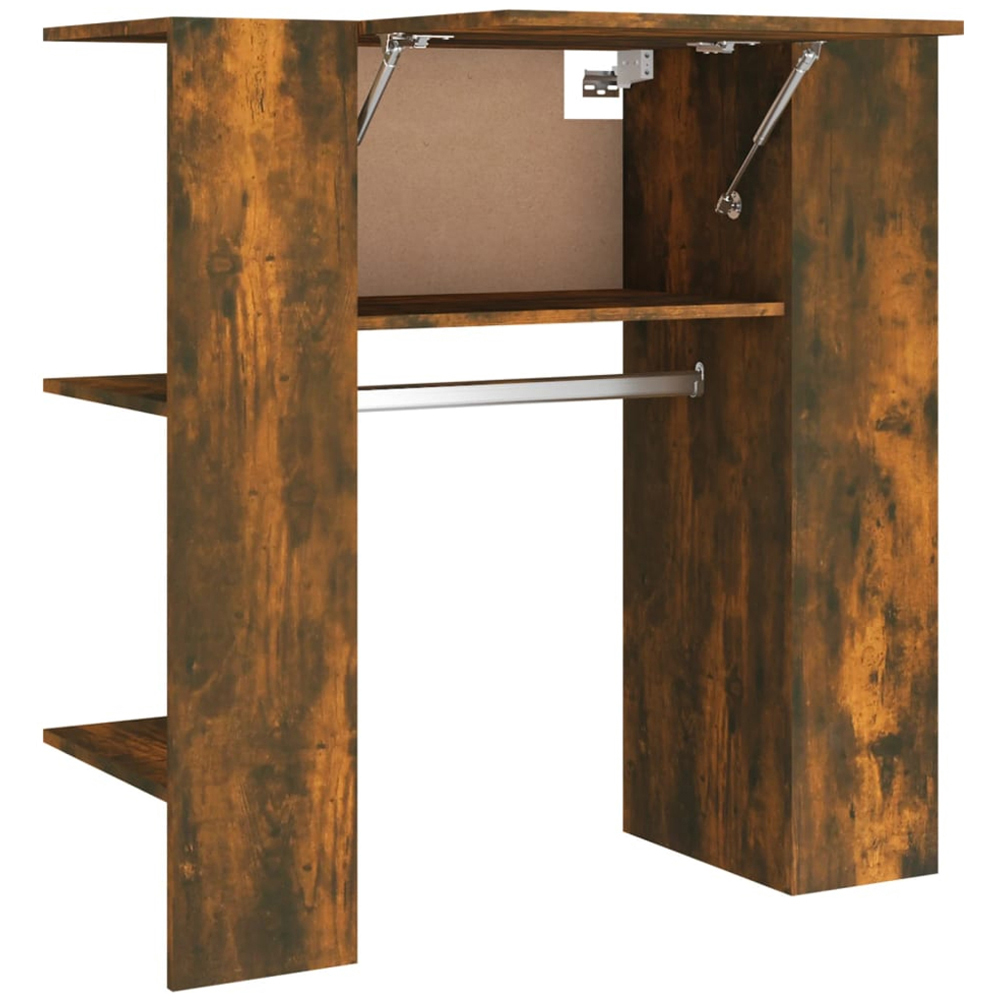 vidaXL Single Door 2 Shelf Smoked Oak Hallway Cabinet Image 2