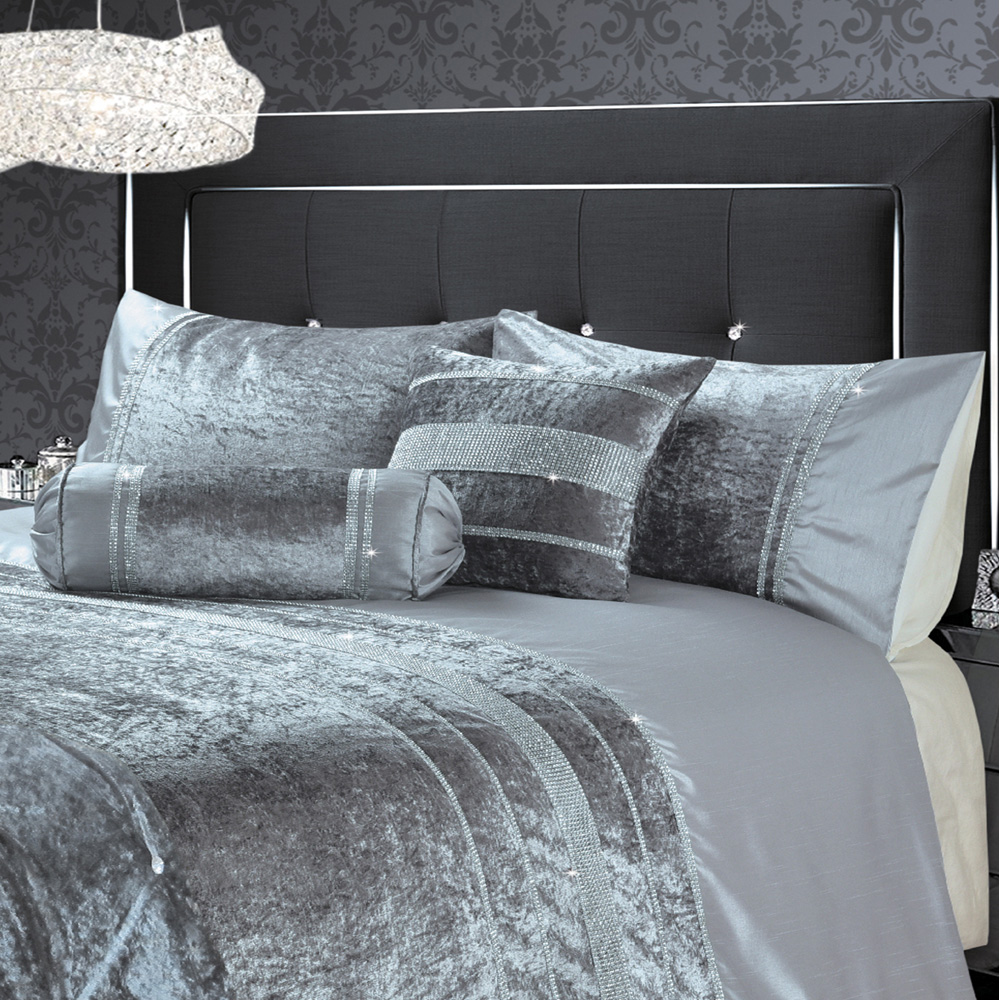Intimates Rienzo King Size Silver Diamante Duvet Set Image 2