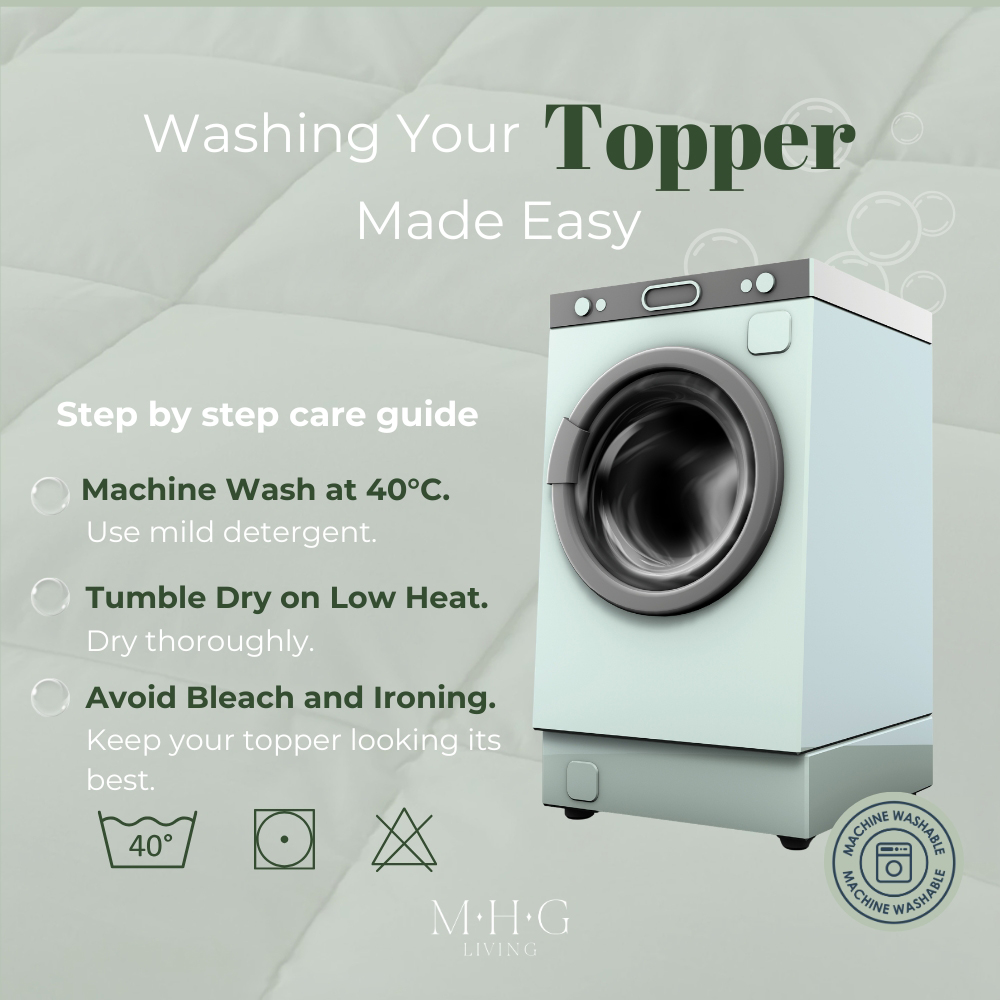 MHG Living Double Hollowfibre Mattress Topper Image 7
