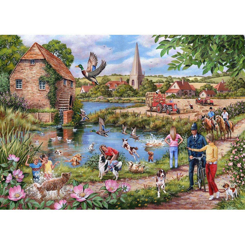 The House of Puzzles Doggy Paddle 1000 Piece Jigsaw Puzzle Image