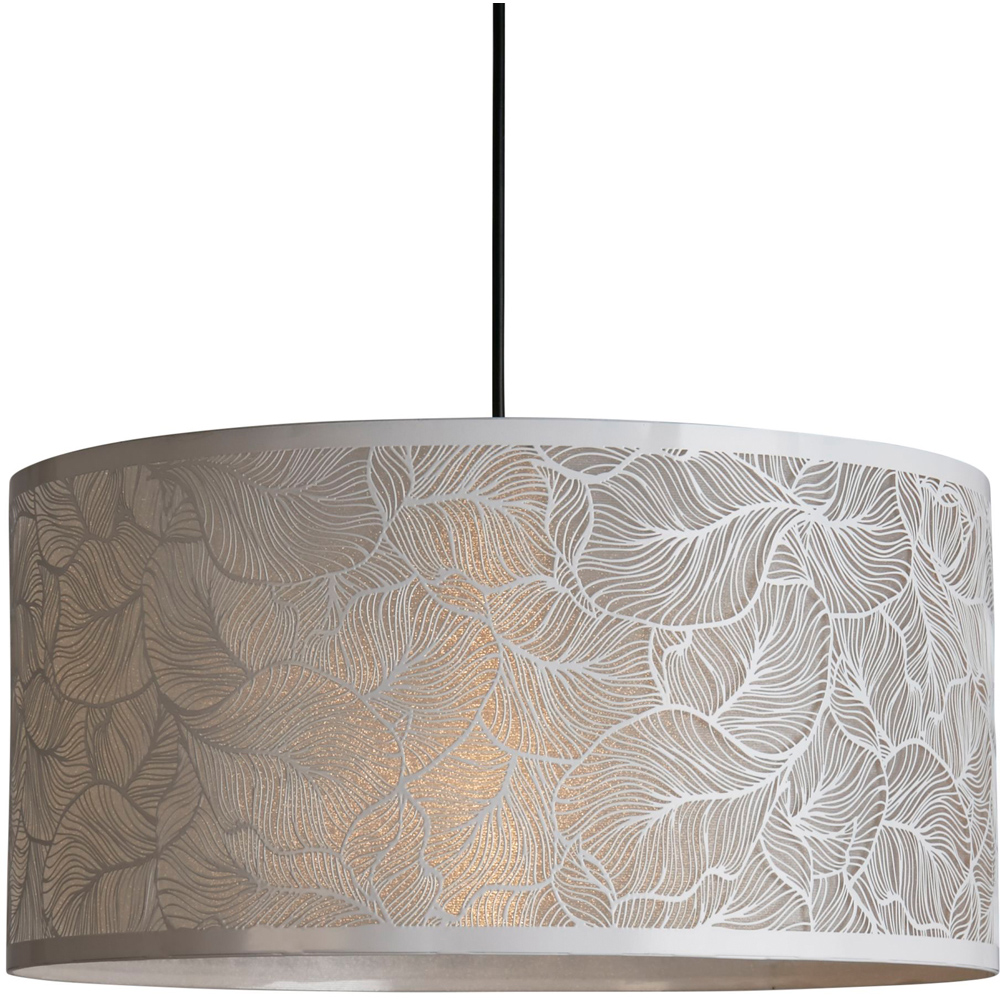 Lighting Collection Lanagin White Leaf Cut-Out Pattern Ceiling Lamp Shade 40cm Image 3
