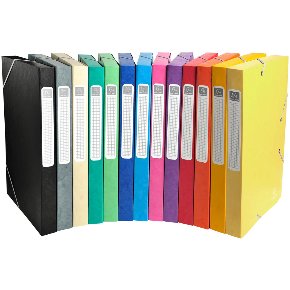 Exacompta Assorted Colours Pressboard A4 Box File 25mm 25 Pack Image 3