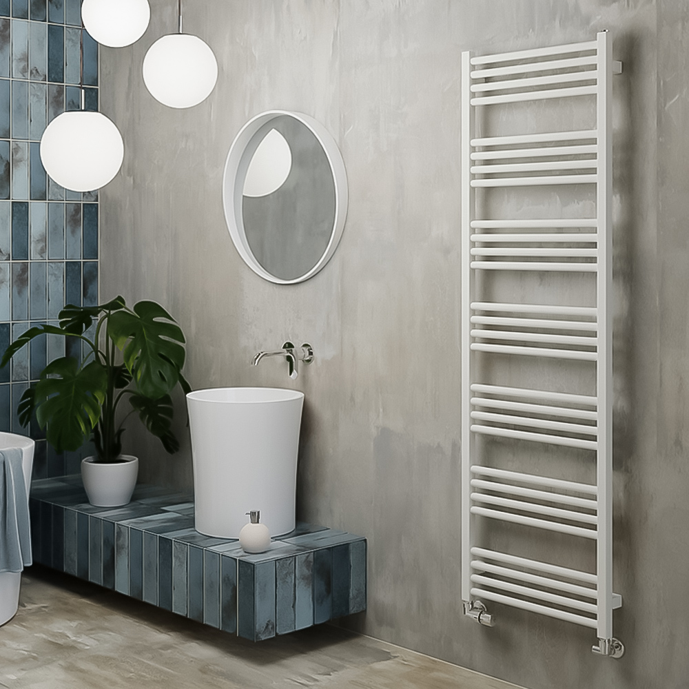 Terma Fiona 2349BTU Soft Matt White Heated Towel Rail 1620 x 500mm Image 7