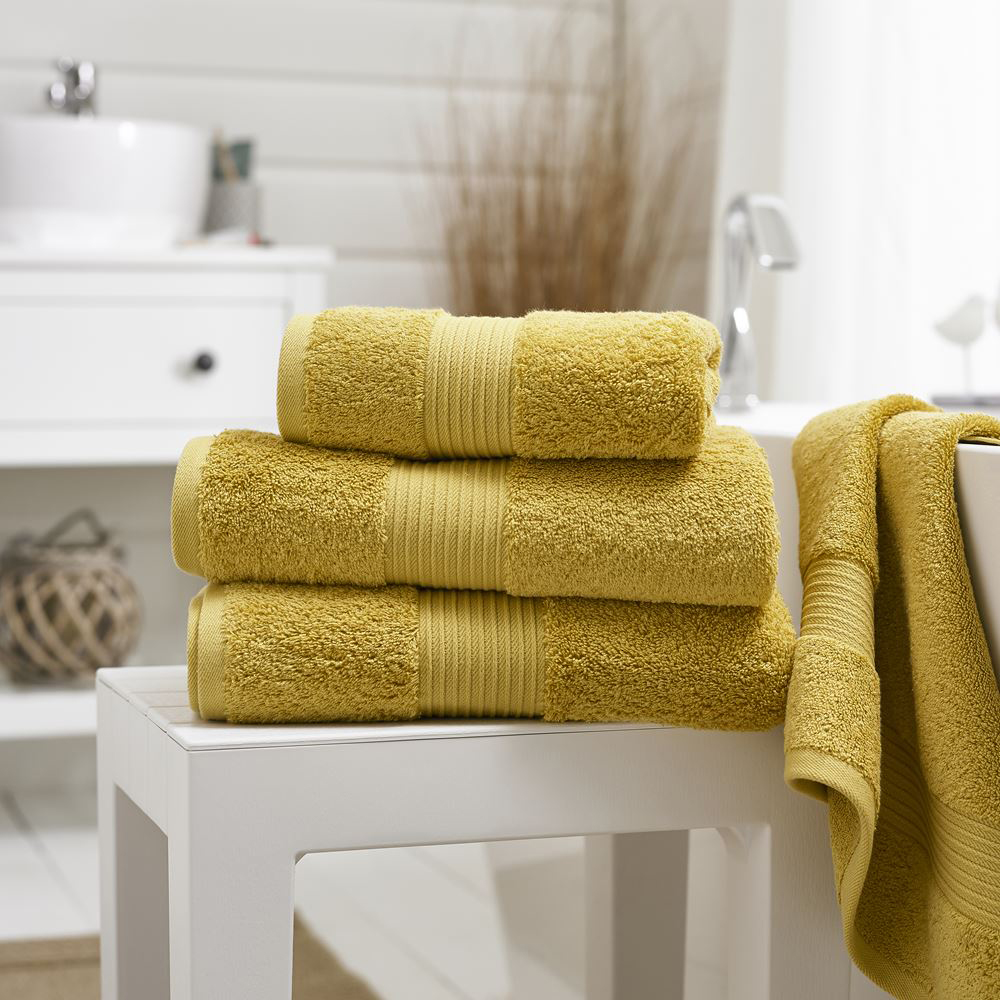 Deyongs Bliss Pima Mustard Bath Sheet Image 2