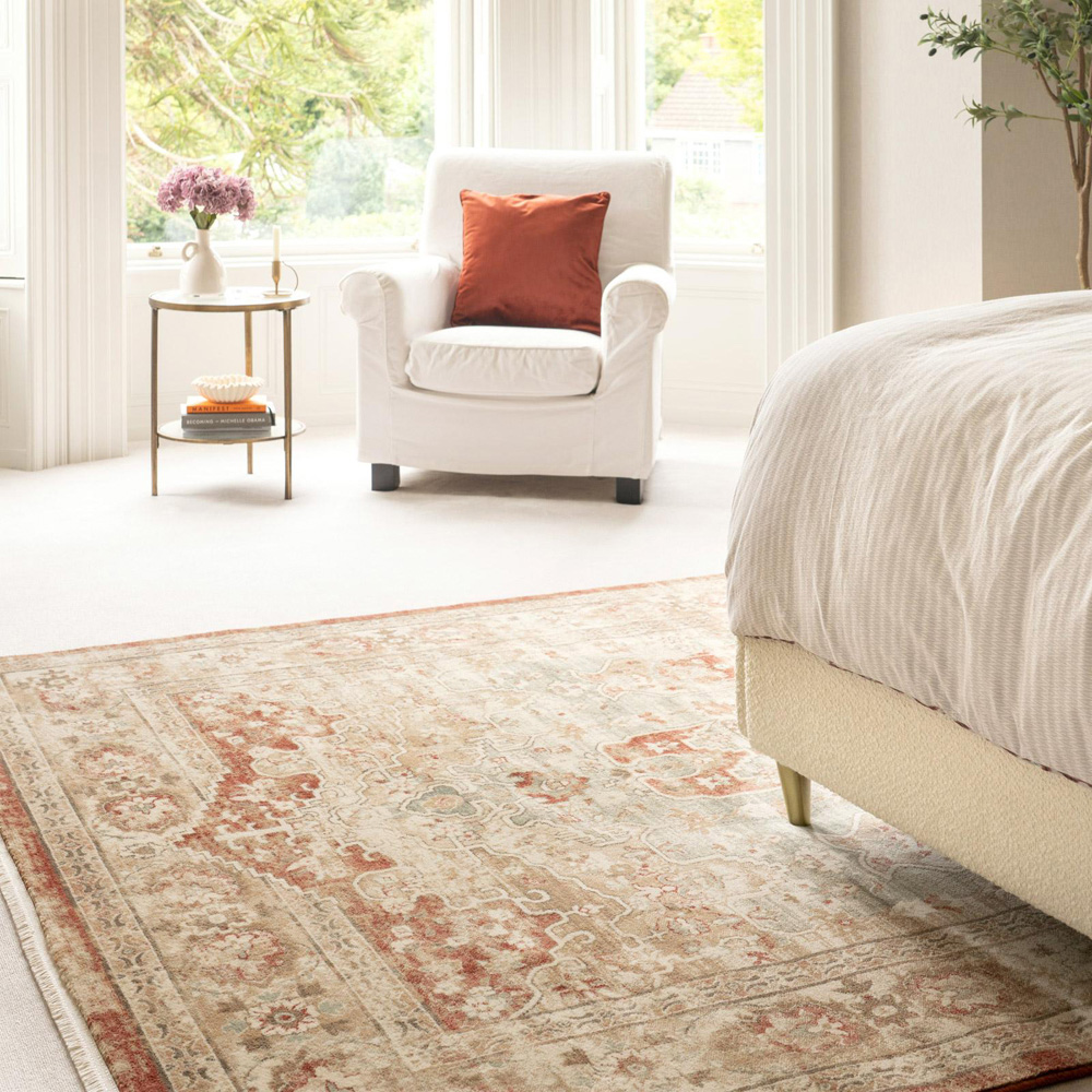 Kukoon Mona Selma Cream Vintage Plush Rug 60 x 240cm Image 1
