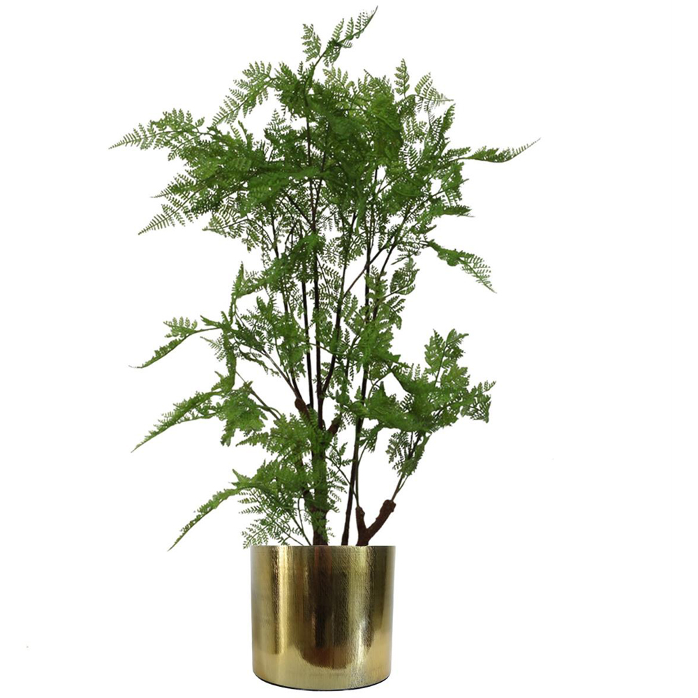 Leaf Gold Etched Metal Planter 18cm Image 3