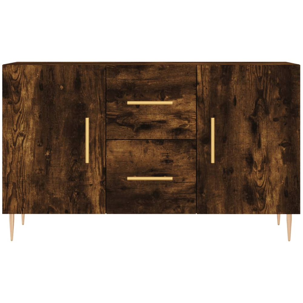 vidaXL 2 Door 2 Drawer Smoked Oak Sideboard Image 6