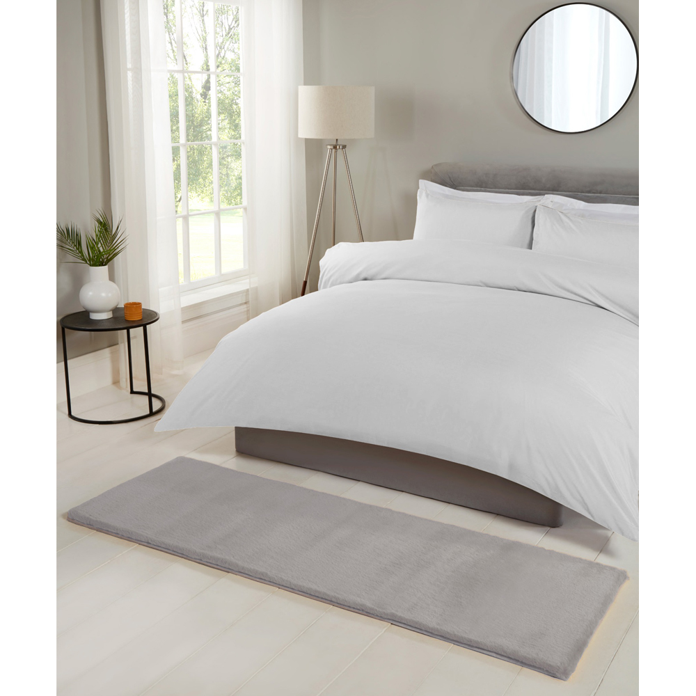Portland HMC Luxe Silver Faux Fur Rug 60 x 180cm Image 4