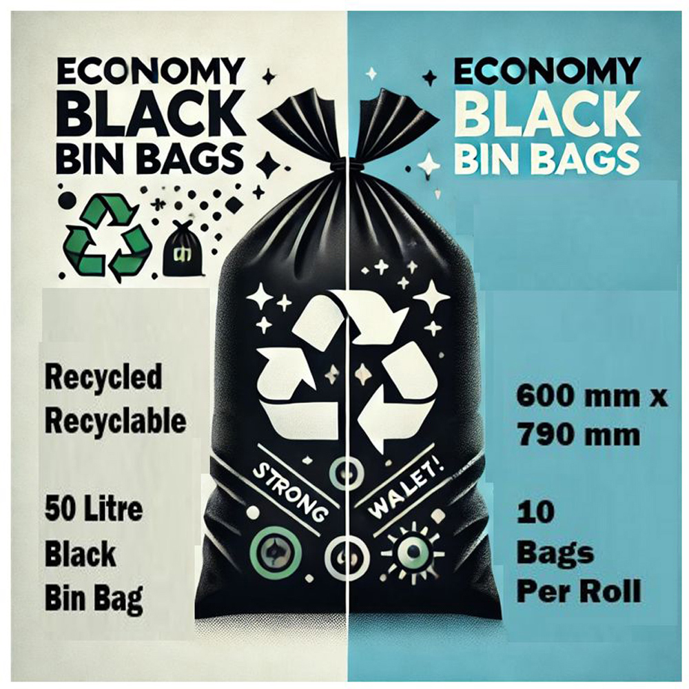Hero Refuse Bin Bags Black 50L 60 Pack Image 5