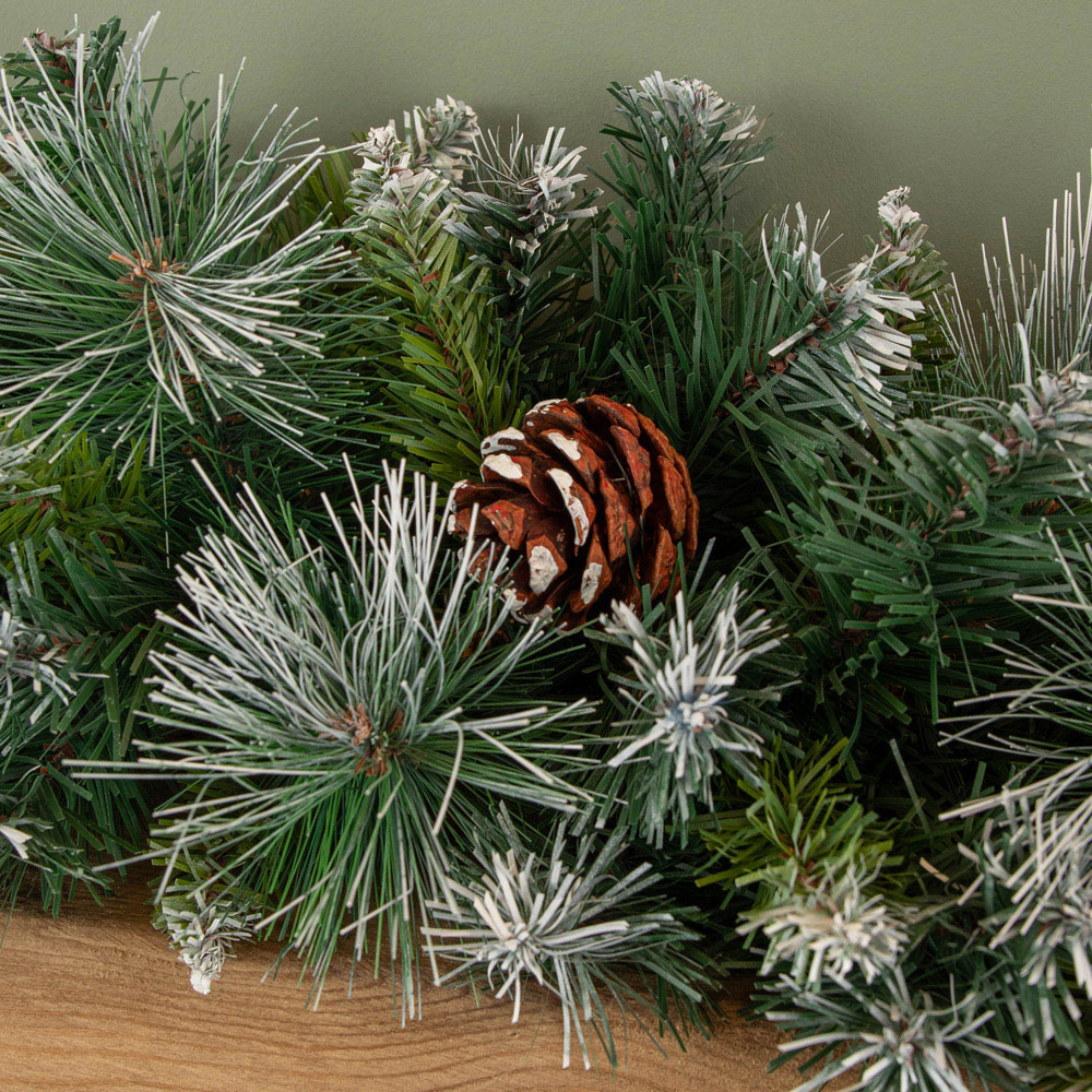 Samuel Alexander Frosted Glacier Christmas Swag with Pinecones 90cm Image 4
