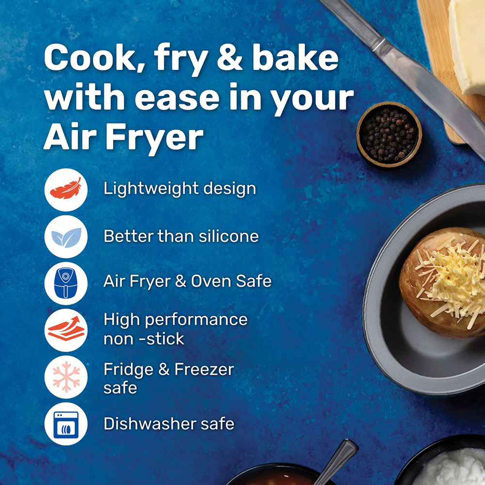 Pack of 2 Betterware Air Fryer Oval Dishes Grey Image 3