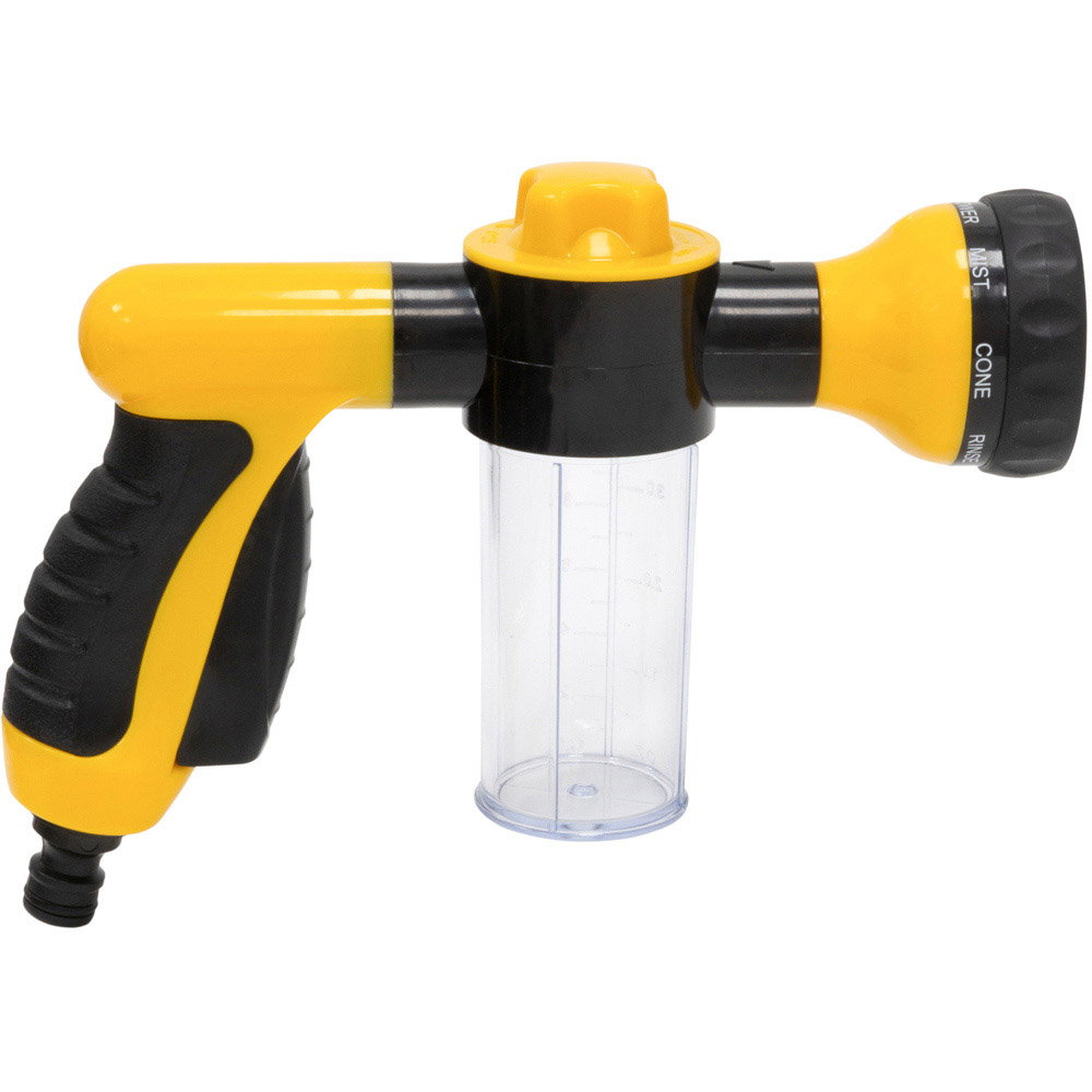 wilko Yellow 8 Mode Garden Hose Spray Gun with Anti-Slip Handle Image 3