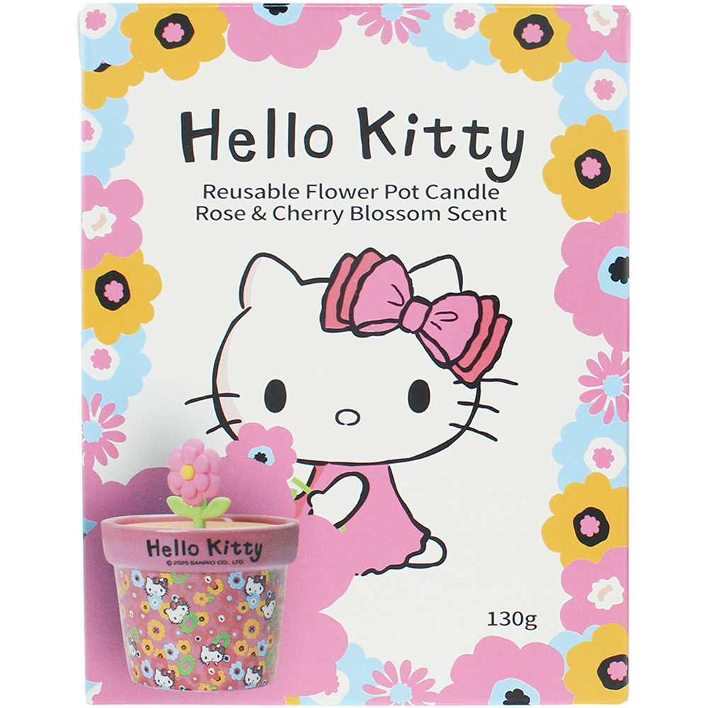 Hello Kitty Seasons Spring Rose and Cherry Blossom Candle in Plant Pot 130g Image 3