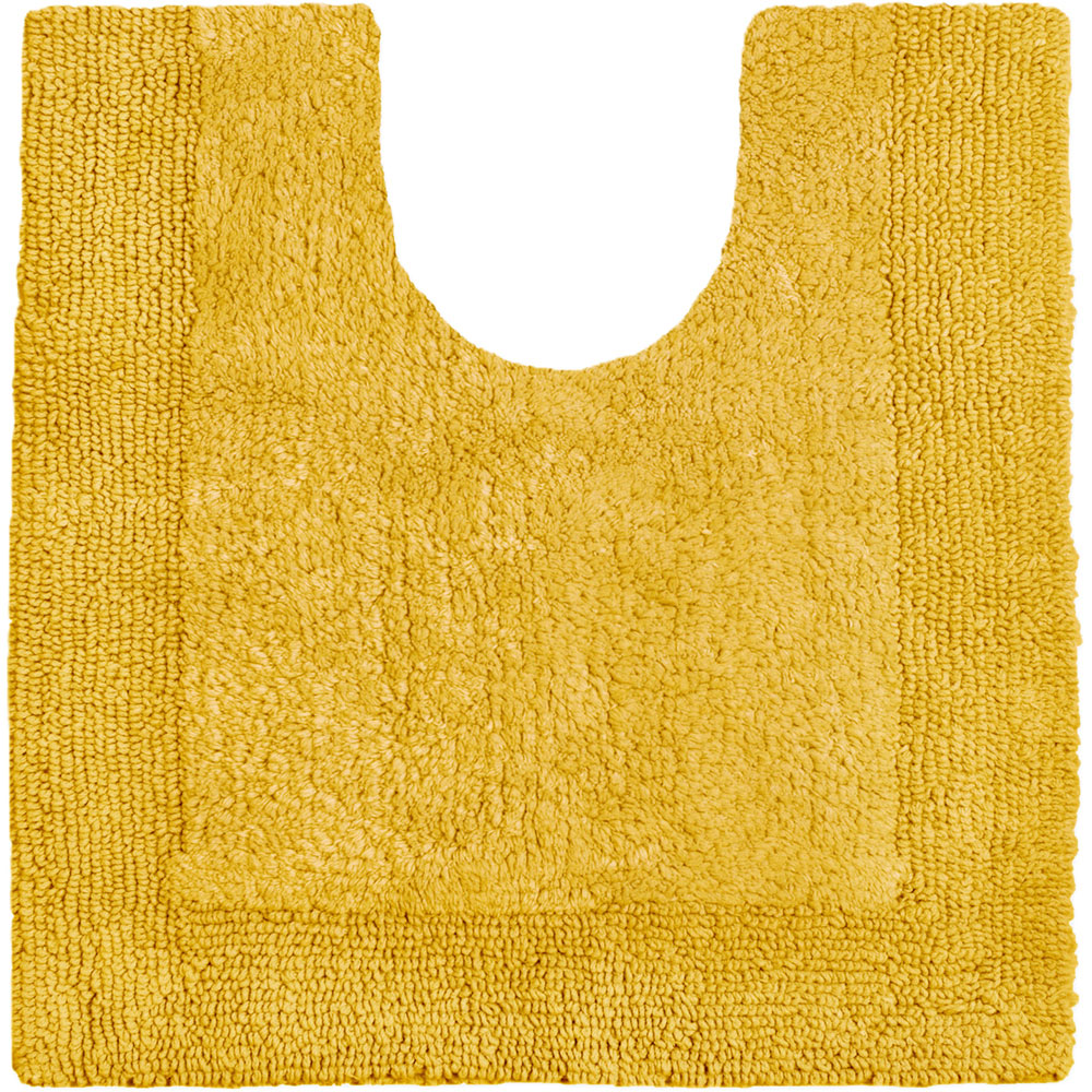 Allure Bath Fashions Elegance Mustard Reversible Pedestal Mat 53 x 55cm Image 1