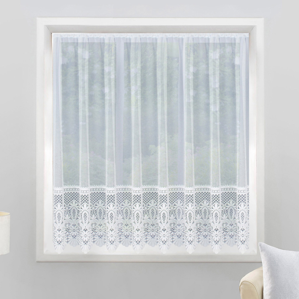 Tyrone Textiles Brazil White Pocket Header Net Curtain 200 x 183cm Image 1