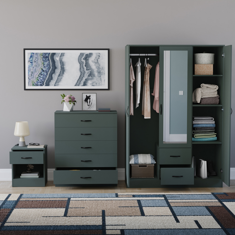 VIDA DESIGNS Riano Green 3 Piece Bedroom Furniture Set Image 3