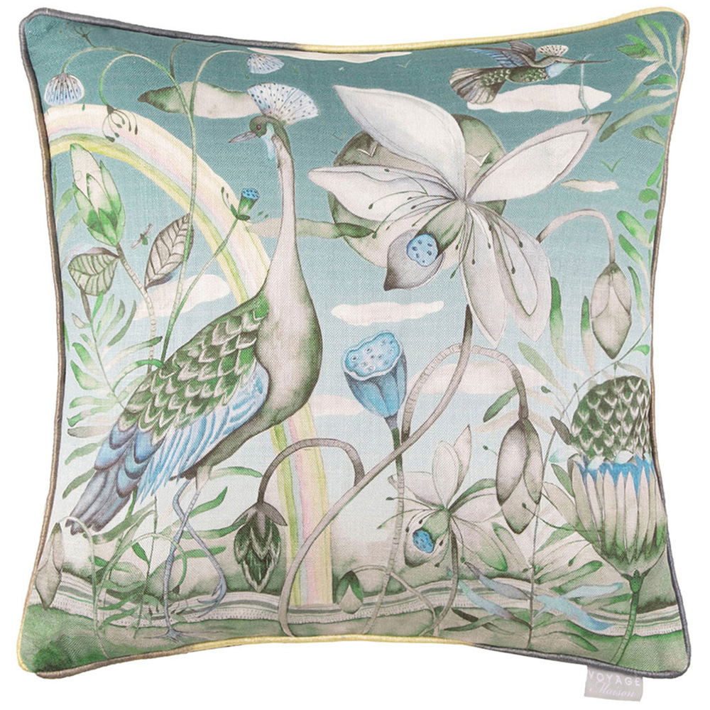Voyage Maison Luan Emerald Printed Feather Rich Cushion 55 x 55cm Image 1