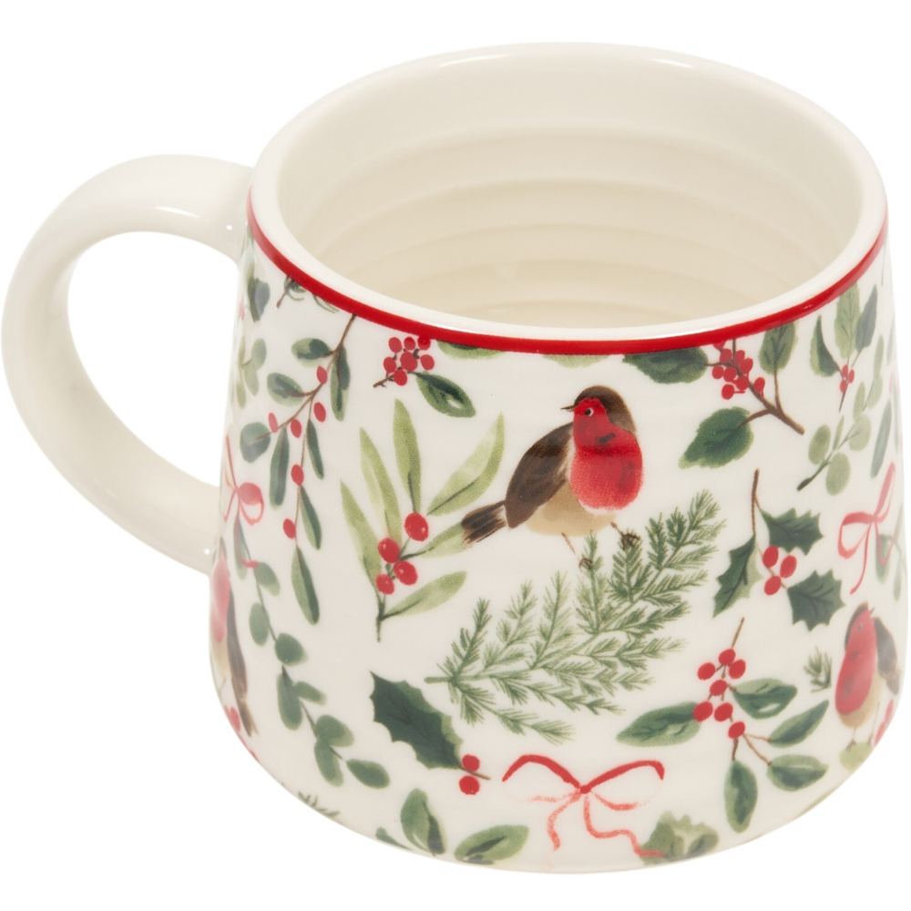 Festive Robin Ribbed Mug Image 9