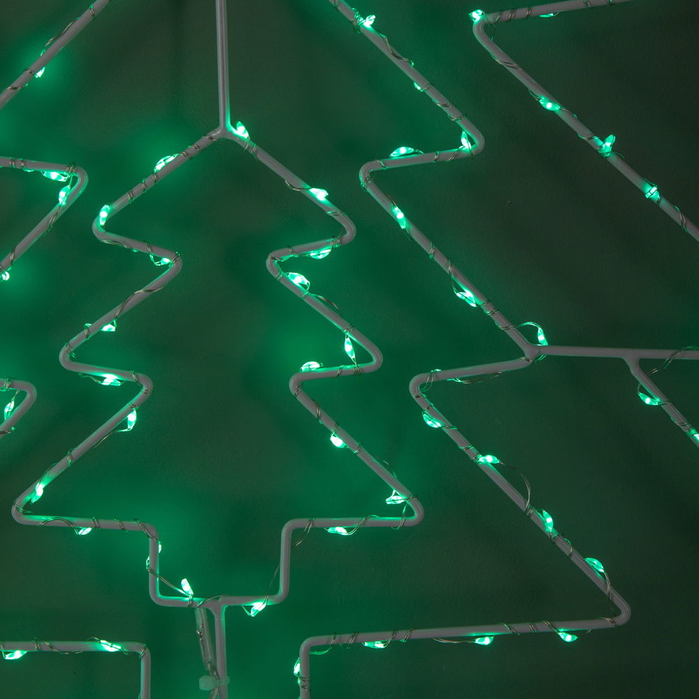 Samuel Alexander Green LEDs Light Up 3 Layered Christmas Tree Decoration Image 3