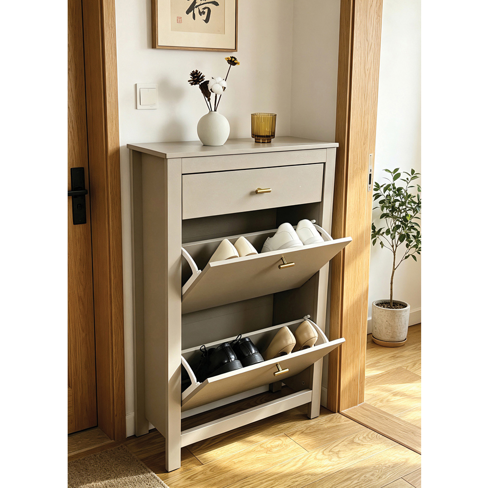 Immy Shoe Cabinet Greige Image 2