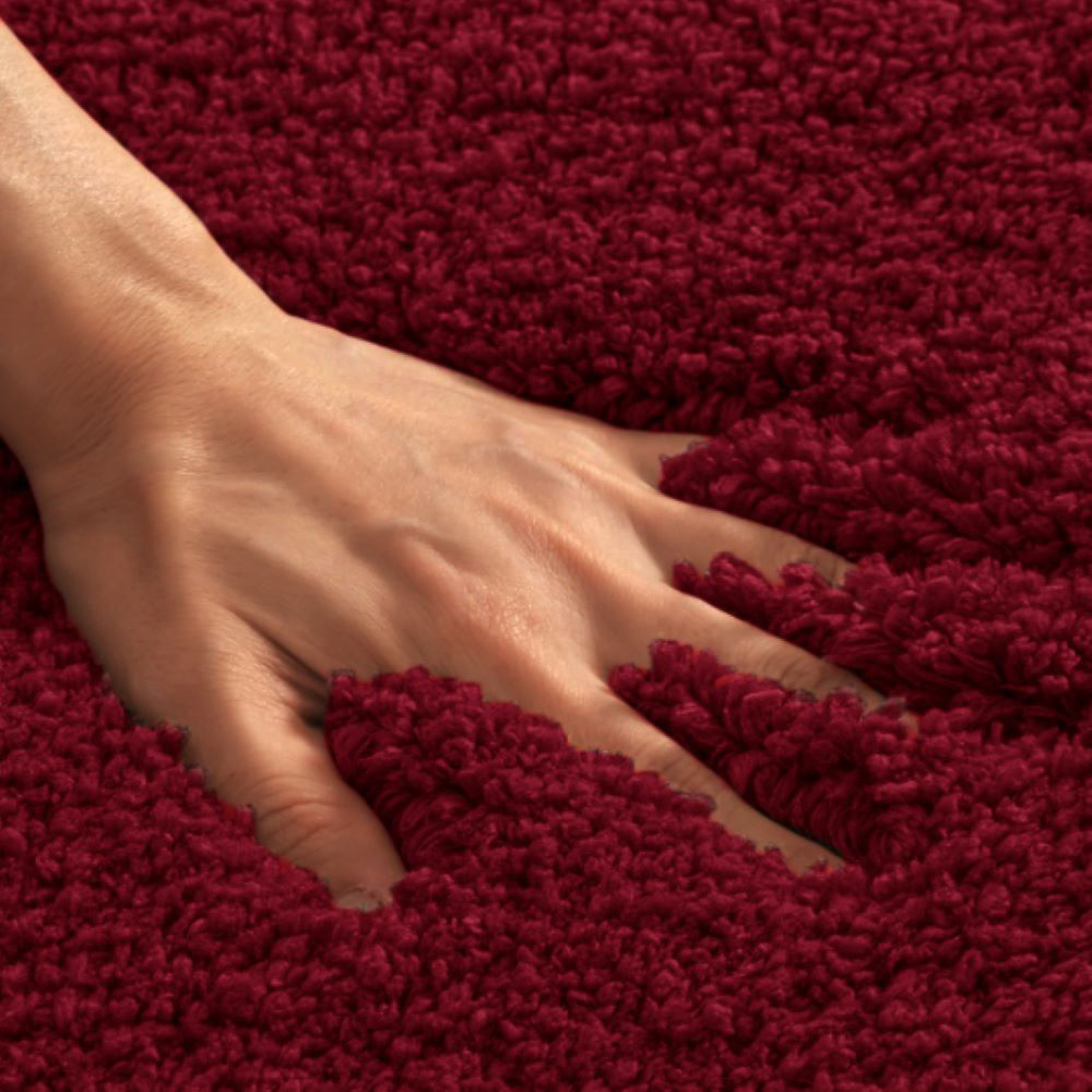 Allure Bath Fashions Burgundy Microfibre Shaggy Bath Mat 40 x 60cm Image 4