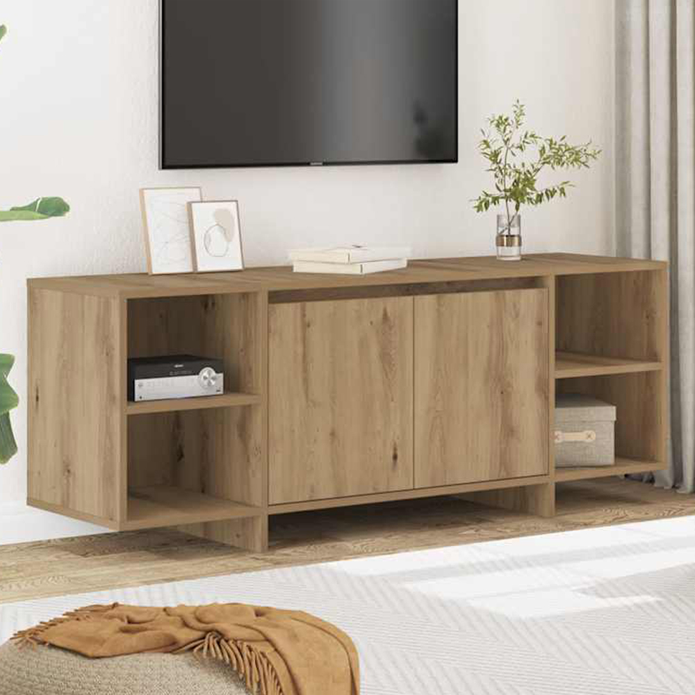vidaXL 2 Door 4 Shelf Artisan Oak TV Cabinet Image 1