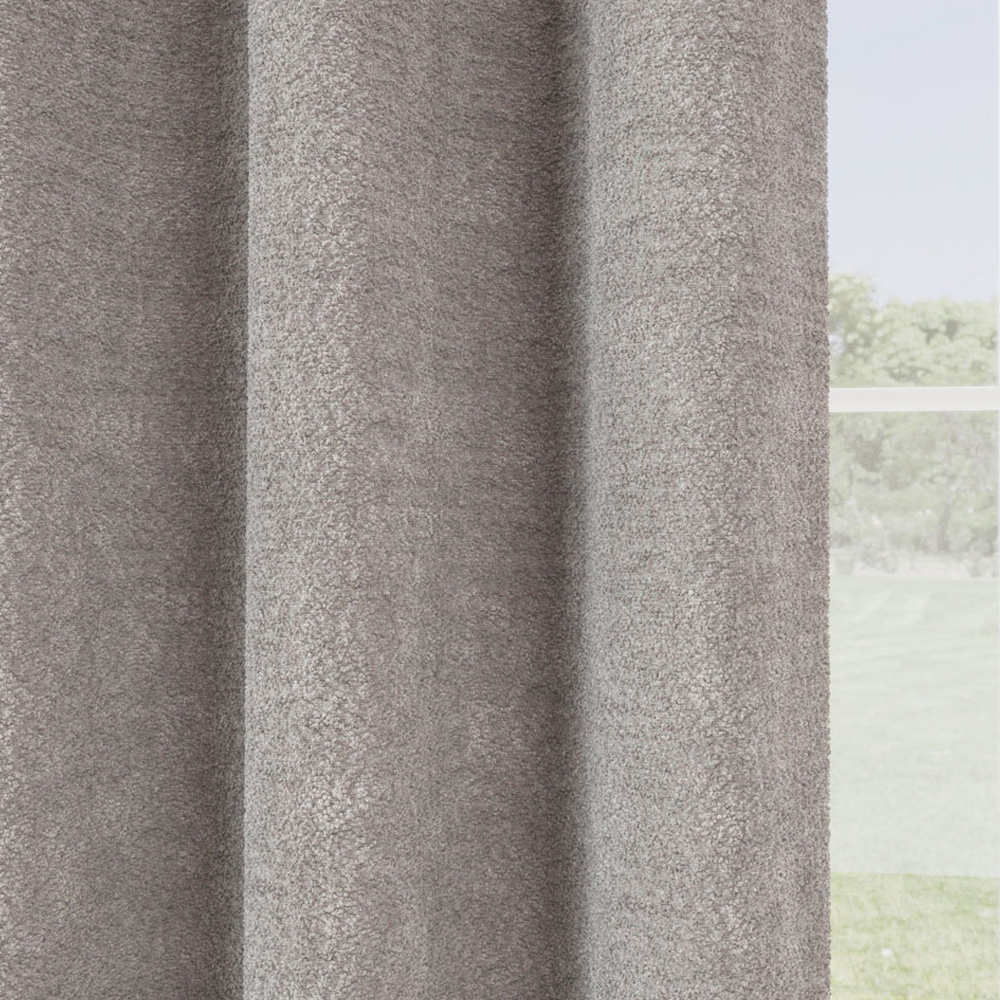 Enhanced Living Royale Silver Boucle Thermal Darkening Single Door Eyelet Curtain 168 x 214cm Image 3