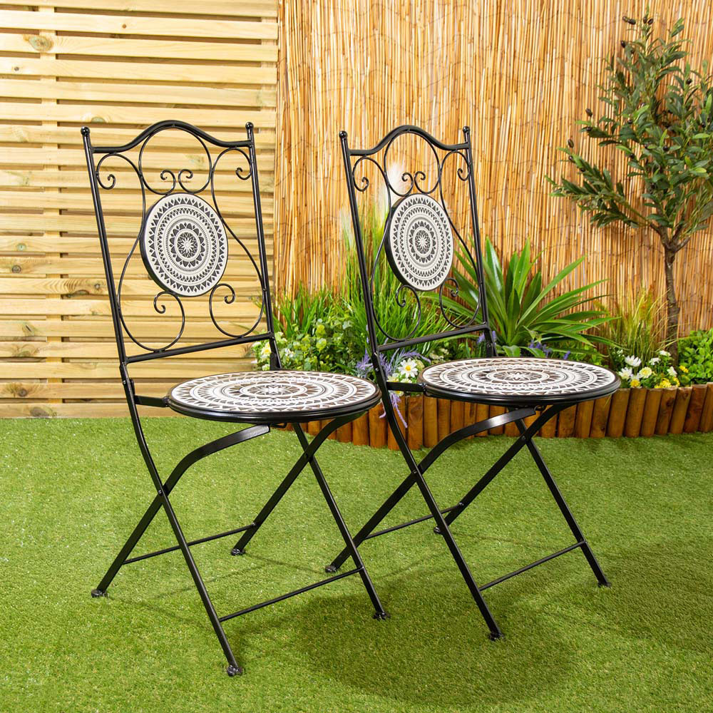 Mabel Mosaic Bistro Set - Black and White Image 8