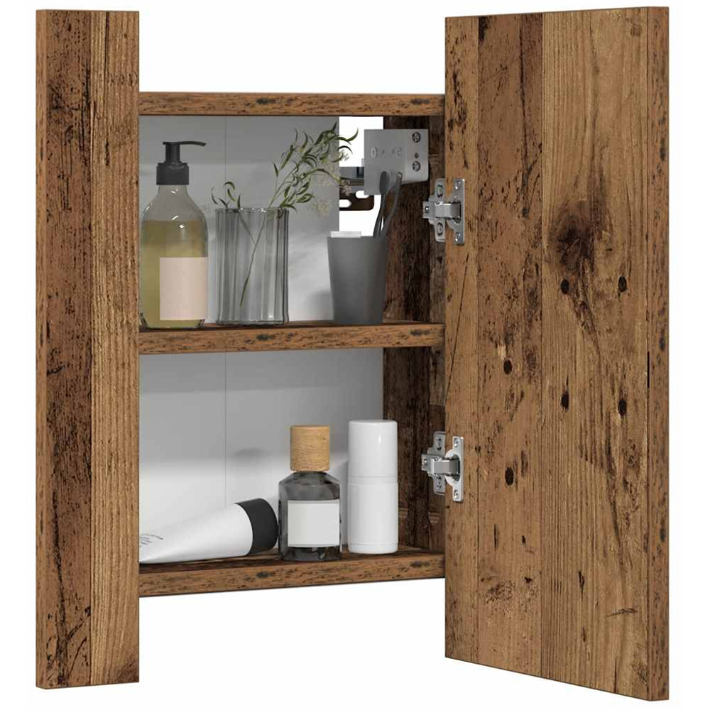 vidaXL LED Mirror Old Wood Bathroom Cabinet Image 6
