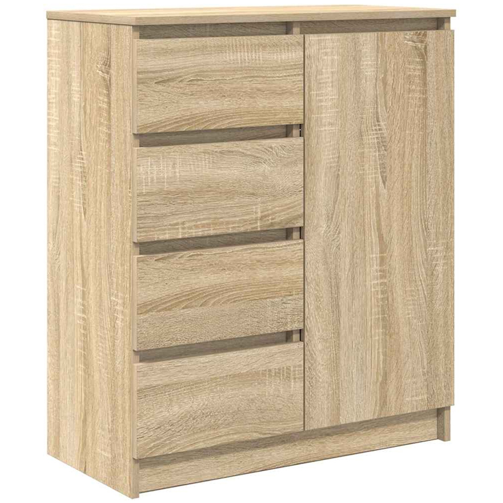 vidaXL Single Door 4 Drawer Sonoma Oak Sideboard Image 2