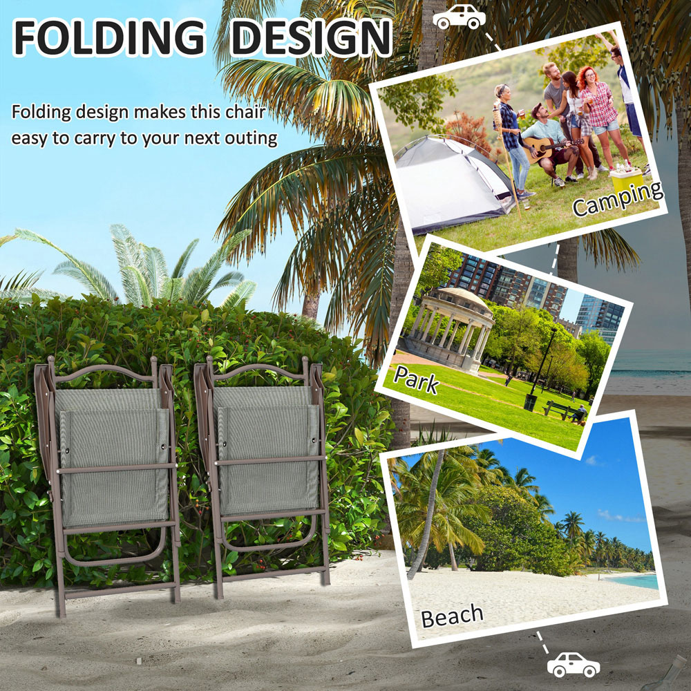 Outsunny Set of 2 Folding Camping Chair Image 4