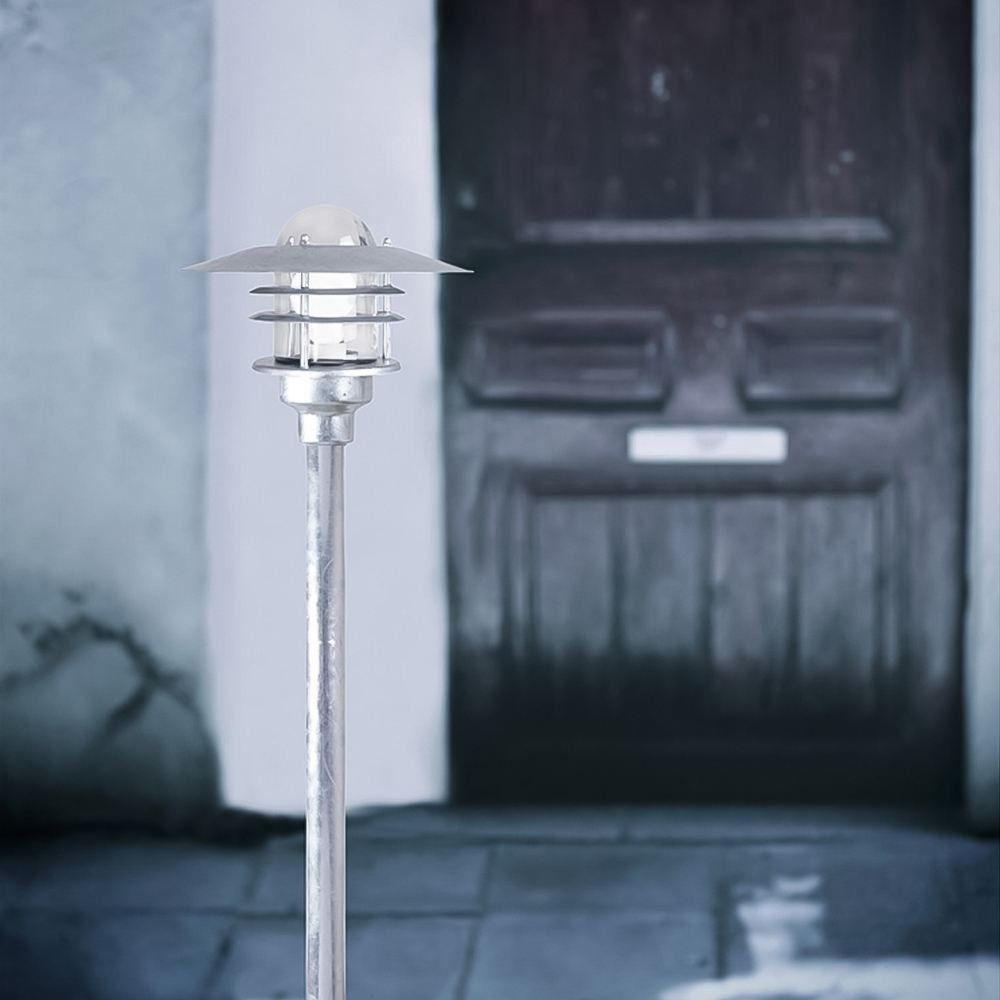 Nordlux Agger Silver Galvanised Steel Outdoor Lamp Post Image 2