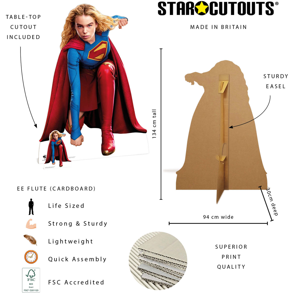 Star Cutouts Ltd Supergirl Crouch Kara Zor-El Milly Alcock Cutout 4.3ft Image 7