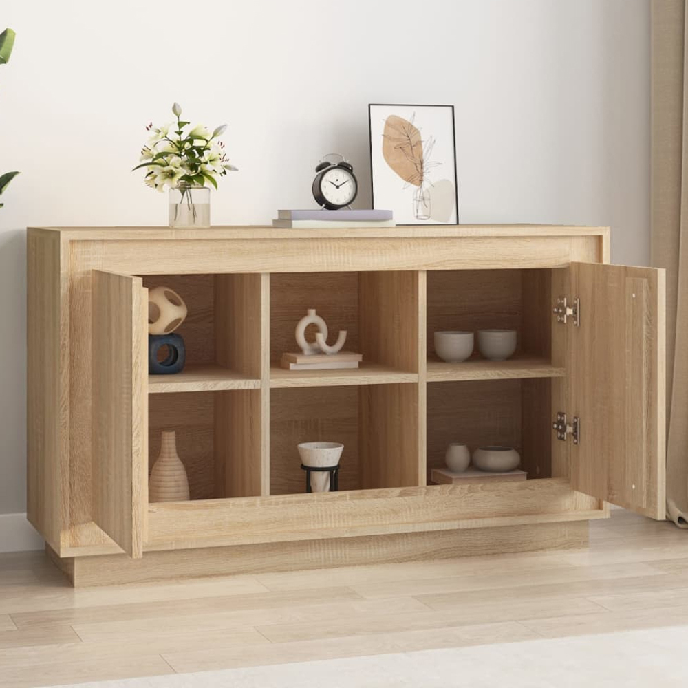 vidaXL 2 Door 2 Shelf Sonoma Oak Sideboard Image 1