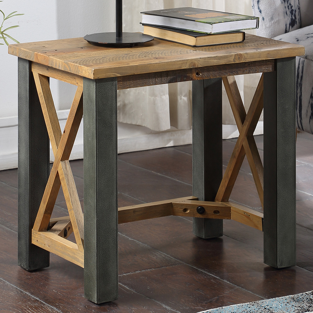 Baumhaus Urban Elegance Reclaimed Wooden Lamp Table Image 1