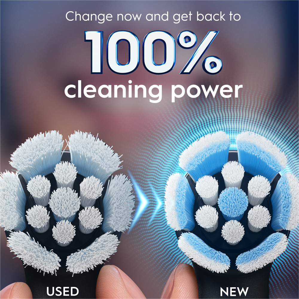 Oral-B iO Gentle Clean Care Black Toothbrush Refill Head 4 Pack Image 9