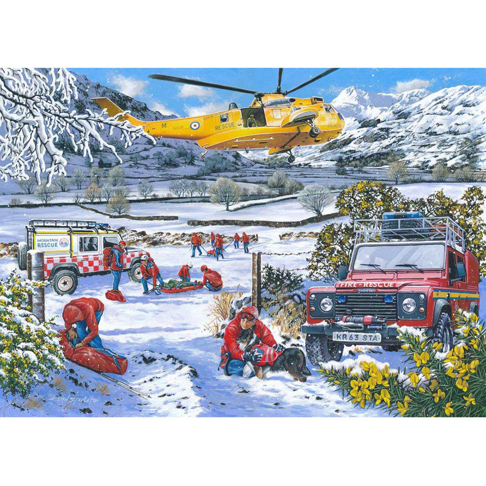 The House of Puzzles Mountain Rescue 1000 Piece Jigsaw Puzzle Image