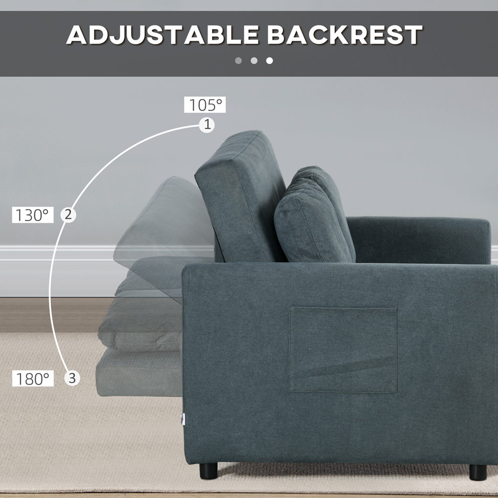 Portland 2 Seater Charcoal Grey Sofa Bed Image 6
