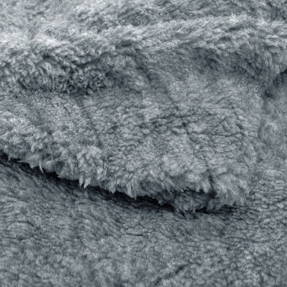 Velosso King Size Charcoal Marl-Effect Teddy Fleece Duvet Cover Set Image 5