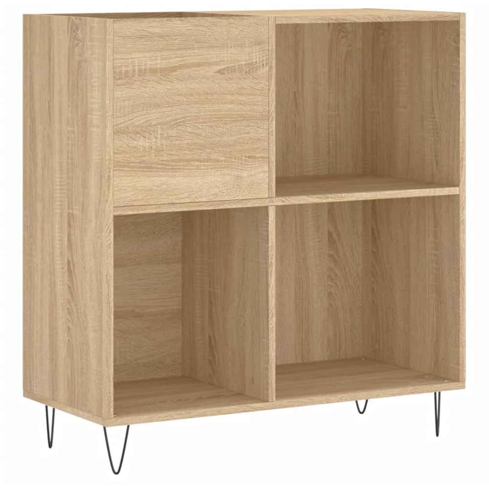 vidaXL 3 Shelf Sonoma Oak Record Cabinet Image 2