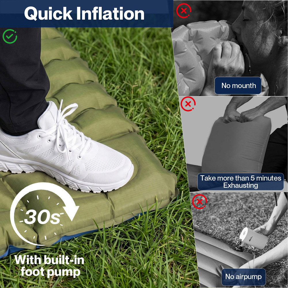 Mountview Ultralight Inflatable Camping Sleeping Pad with Built-In Pump Image 4