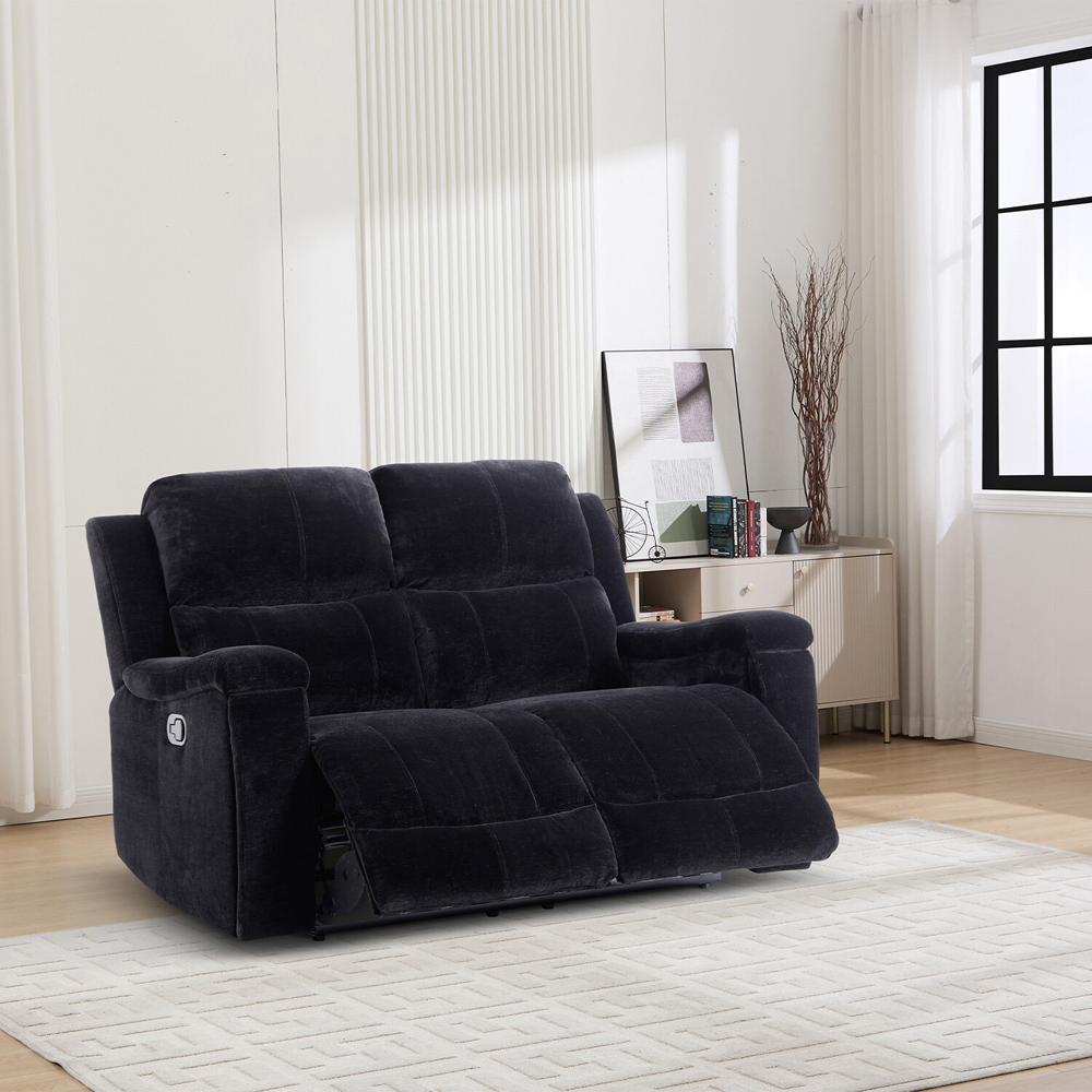 Ledbury 2 Seater Recliner Sofa Black Image 5